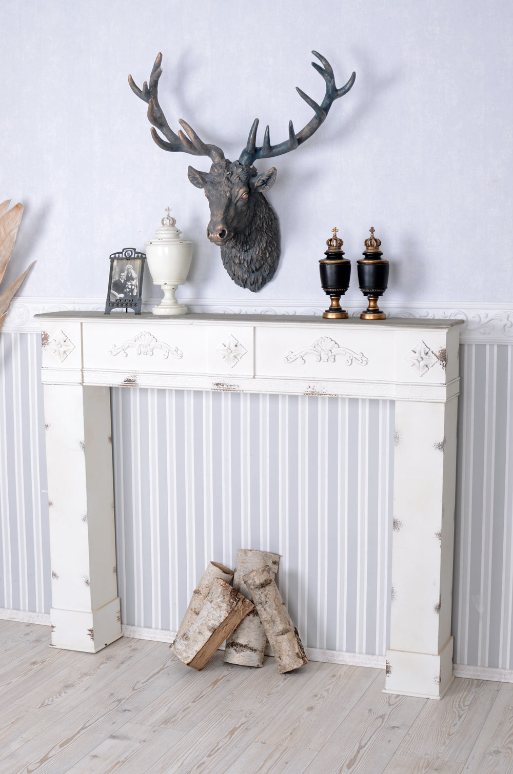 Kamin Attrappe Dekokamin Landhausstil Kaminverkleidung Kaminumrandung