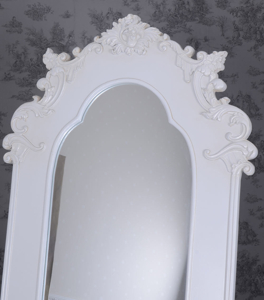 Spiegel Weiss Standspiegel Shabby Chic Ankleidespiegel Antik