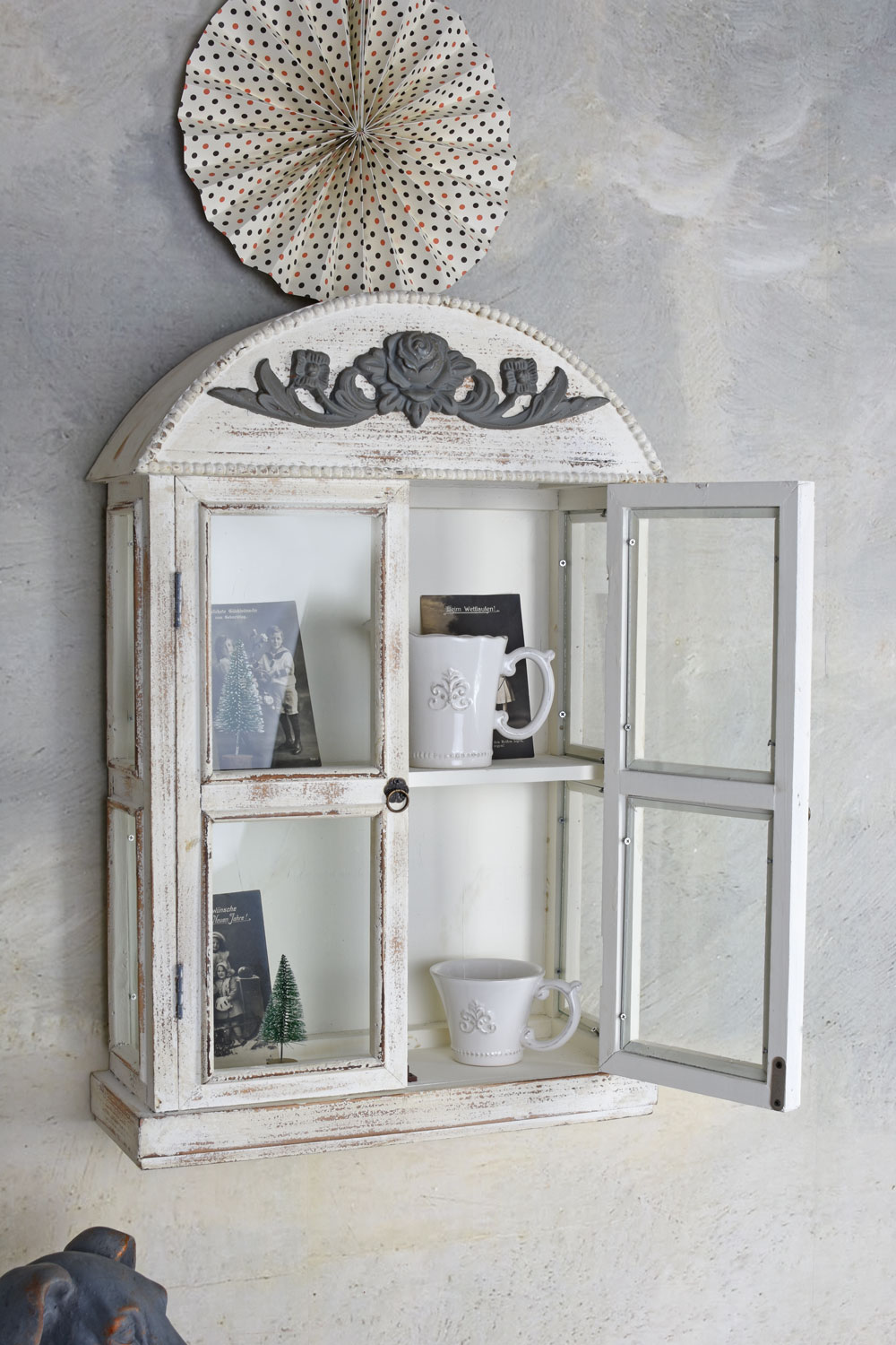 Wandvitrine Shabby Wandschrank Vitrine Antik Hängevitrine Vintage