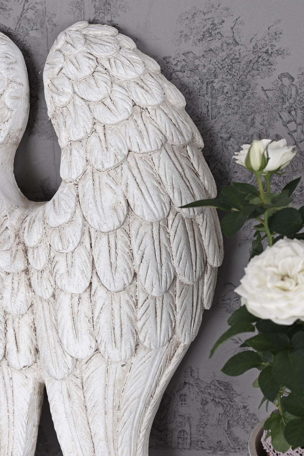 Flügel Engel Weiss Engelsflügel Vintage Wanddeko Wandskulptur Shabby