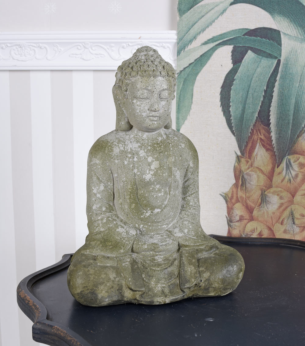 BUDDHA Figur gold 40 cm Asia Deko Garten Teich Koi ASIEN BUDDHISMUS Dekoration