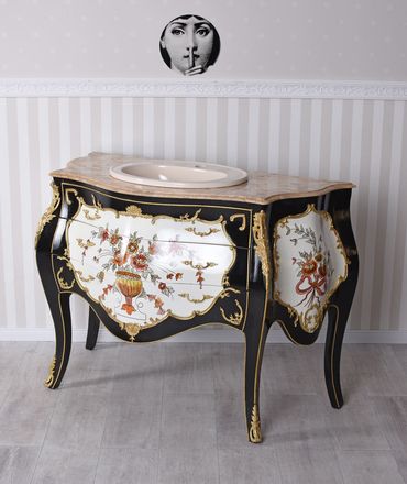 Waschplatz Waschbecken Badmöbel Barock Kommode Waschbecken Badschrank