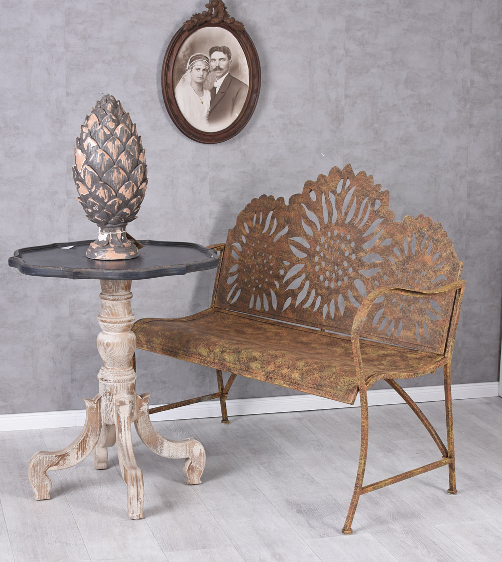 Banco Metal de Jardín Shabby Muebles Hierro Parque Retro | eBay