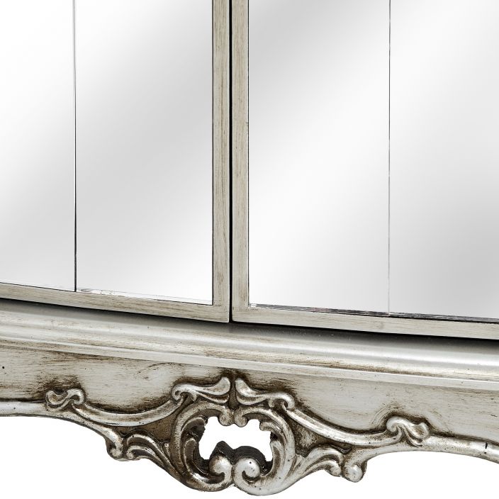 B-Ware Luxus Schrank verspiegelt Glasschrank Schubladenschrank Silber