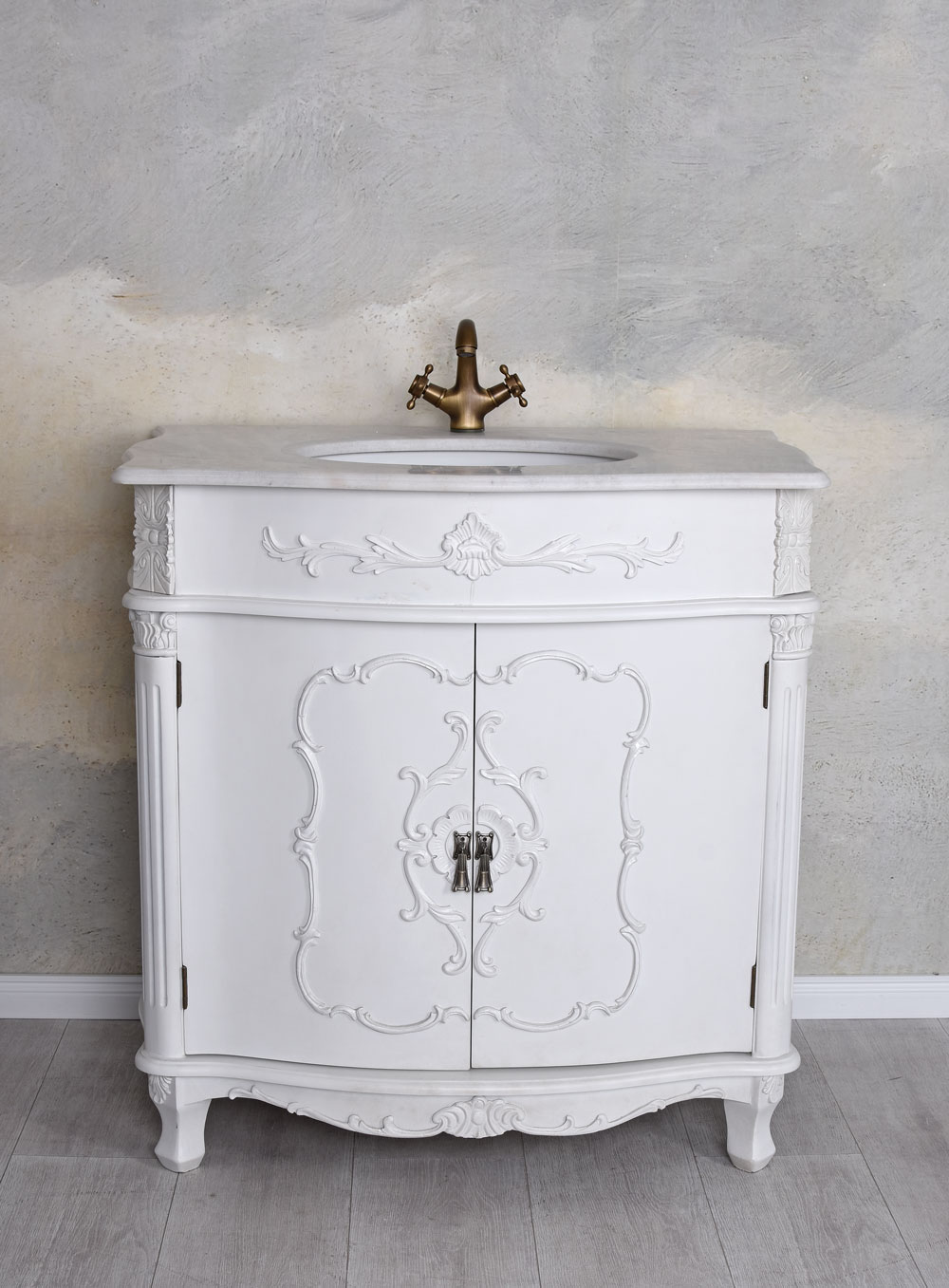 Waschbeckenunterschrank Antik Weiss