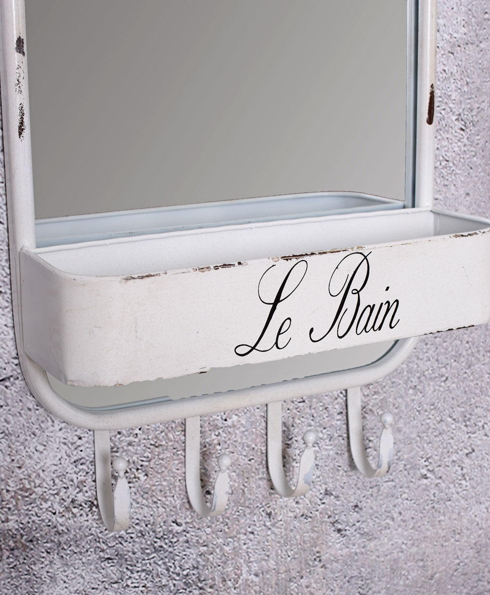 Wandspiegel Loft Hakenleiste Badspiegel Haken Spiegel mit Ablage