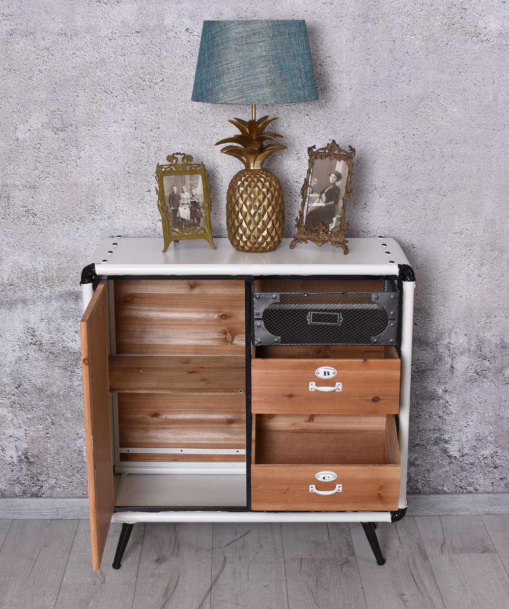 Comoda Ropa Retro Aparador Cómoda Antiguo Armario Cajones Industrial