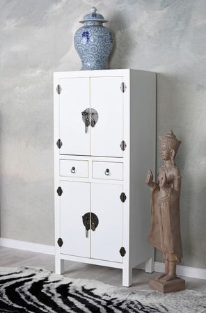 Chinesischer Hochzeitsschrank Weiss Hochschrank Schubladenschrank
