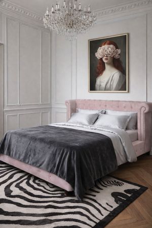 Lit 180x200 avec sommier - Tête de lit rembourrée Chesterfield