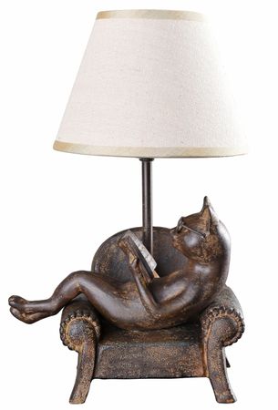 Cat Table Lamp Sculpture Statue Figurine ~ Arched Back Base