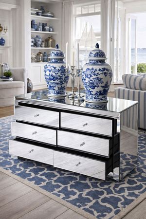 Commode Spiegelmöbel Argent Meuble Étamé Buffet Sideboard Luxe