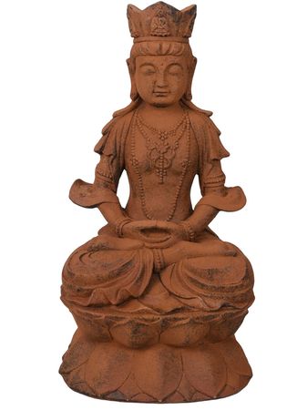 Grande Statue Bouddha Assis Multicolore 45 Cm – Décoration Feng Shui Jardin Intérieur/extérieur