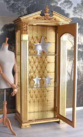 Vitrine Baroque/rococo Dorée - Palazzo INT - Hauteur 210 Cm - NEUVE