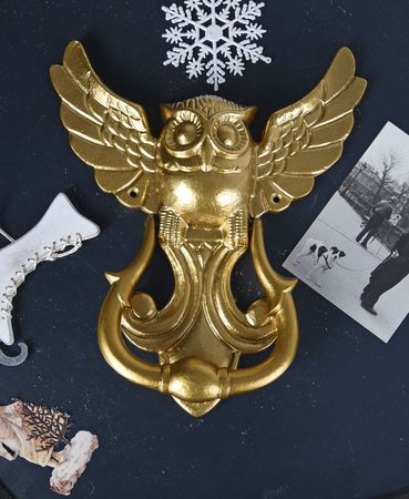 Eulen-Türklopfer Aus Gusseisen - Antiker Türgriff Für Hoftüren