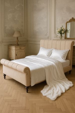 Lit coffre capitonné en velours 160x200cm avec sommier à lattes - Gris