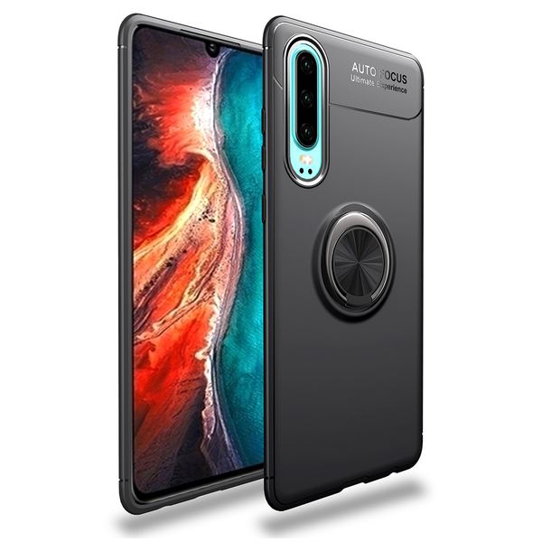 NALIA Ring Hülle kompatibel mit Huawei P30, Magnetische Silikon Handyhülle für KFZ-Halterung 360-Grad Finger-Halter, Dünnes Kickstand Cover Schutzhülle Ständer Case Slim Etui Phone Bumper - Schwarz NALIA Ring Hülle kompatibel mit Huawei P30, Magnetische Silikon Handyhülle für KFZ-Halterung 360-Grad Finger-Halter, Dünnes Kickstand Cover Schutzhülle Ständer Case Slim Etui Phone Bumper - Schwarz
