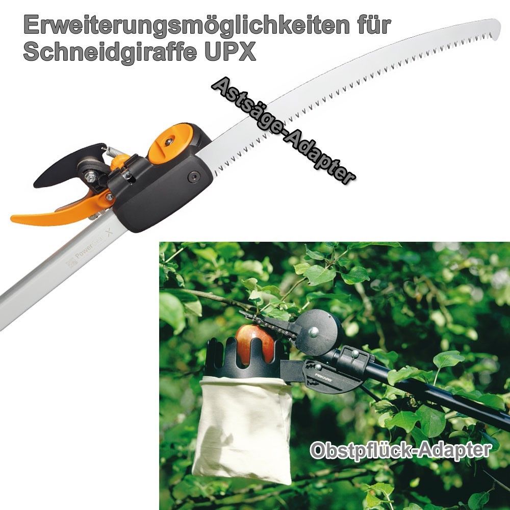 Fiskars Set TeleskopSchneidgiraffe und AdapterBaumsäge Astsäge UPX86