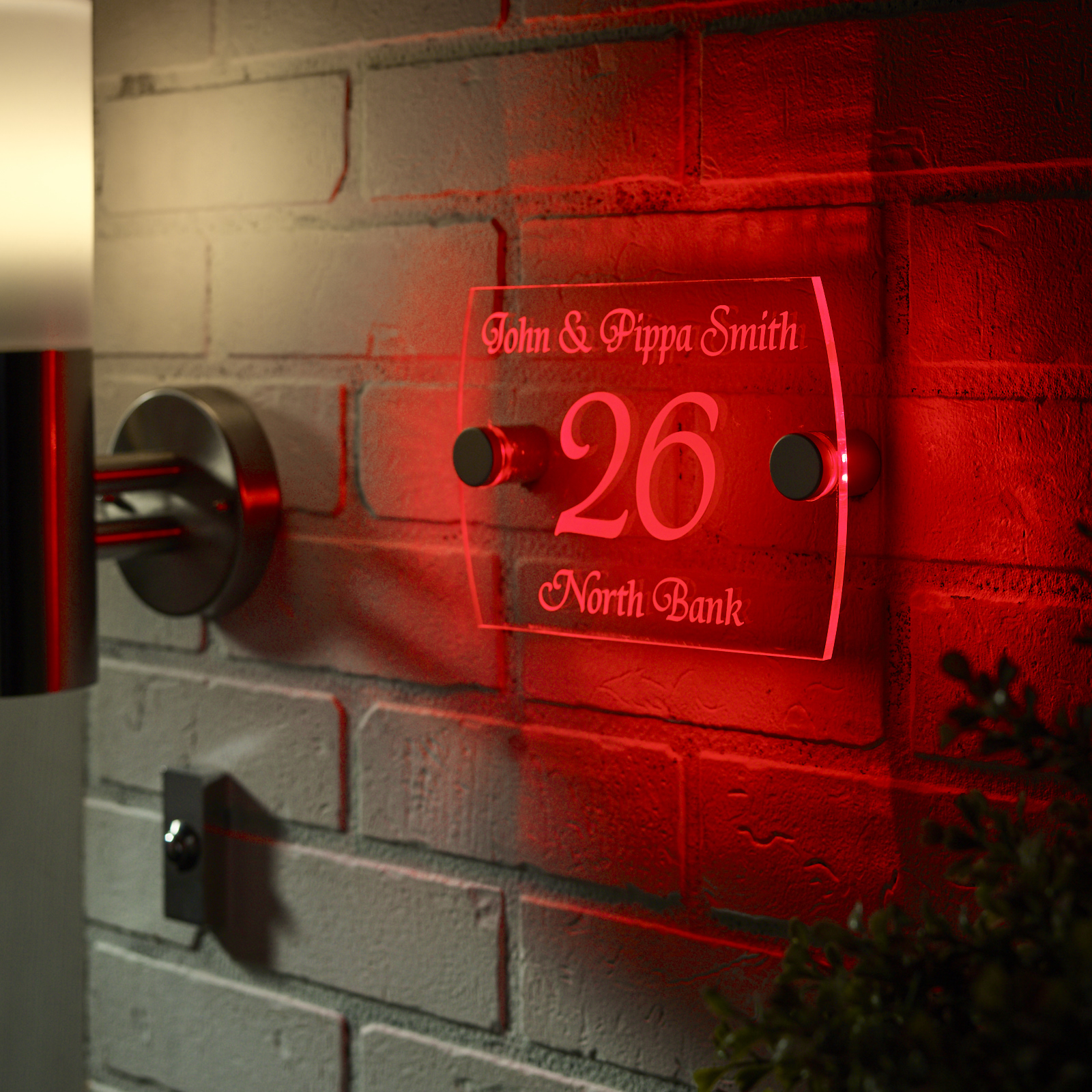 Illuminated Acrylic House Sign 'OmegaL' JustHouseSigns