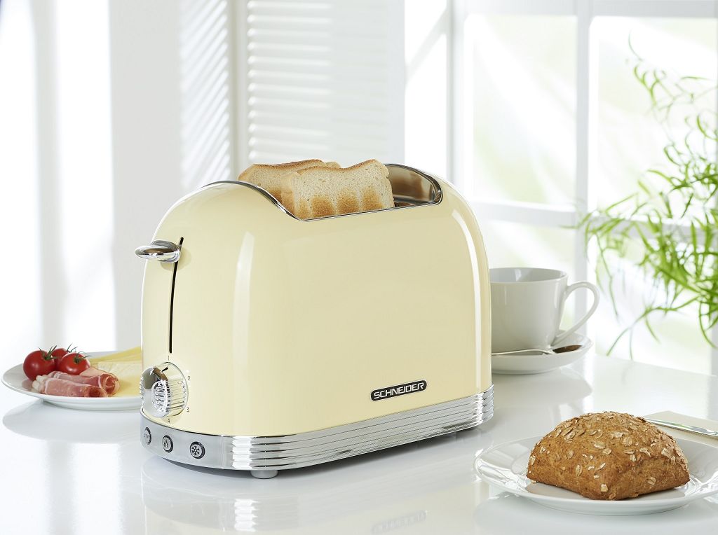 Schneider Toaster Beige Retro Metal Housing Bun Warmer Tray Defrost