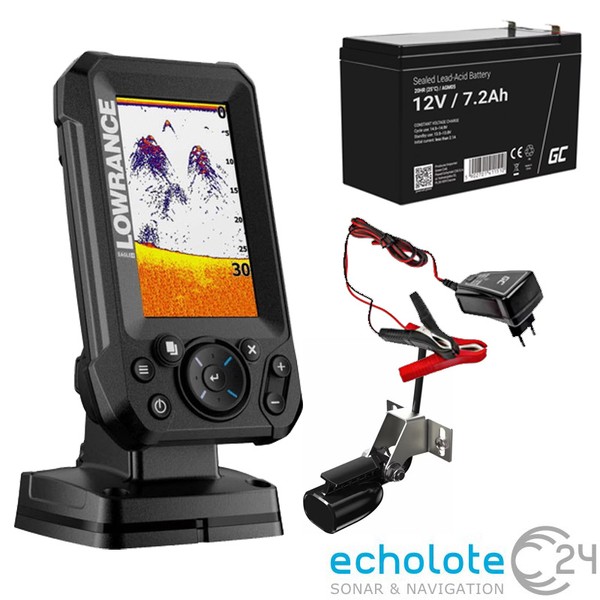 Lowrance Eagle 4x Echolot Portabel Set S mit 7.2 Ah Akku + Ladegert  Fischfinder | eBay.de