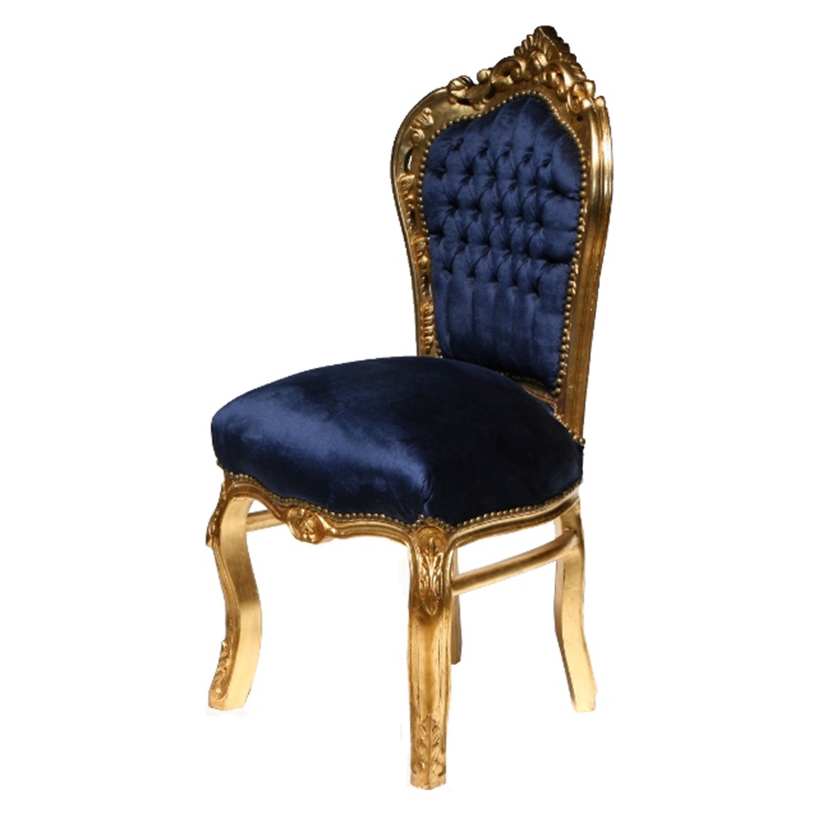Dining Room Chairs Gold Leafed Solid Wood Navy Blue Velvet Luxury Dining Room Chairs Gold Leafed Solid Wood Navy Blue Velvet Bild 3