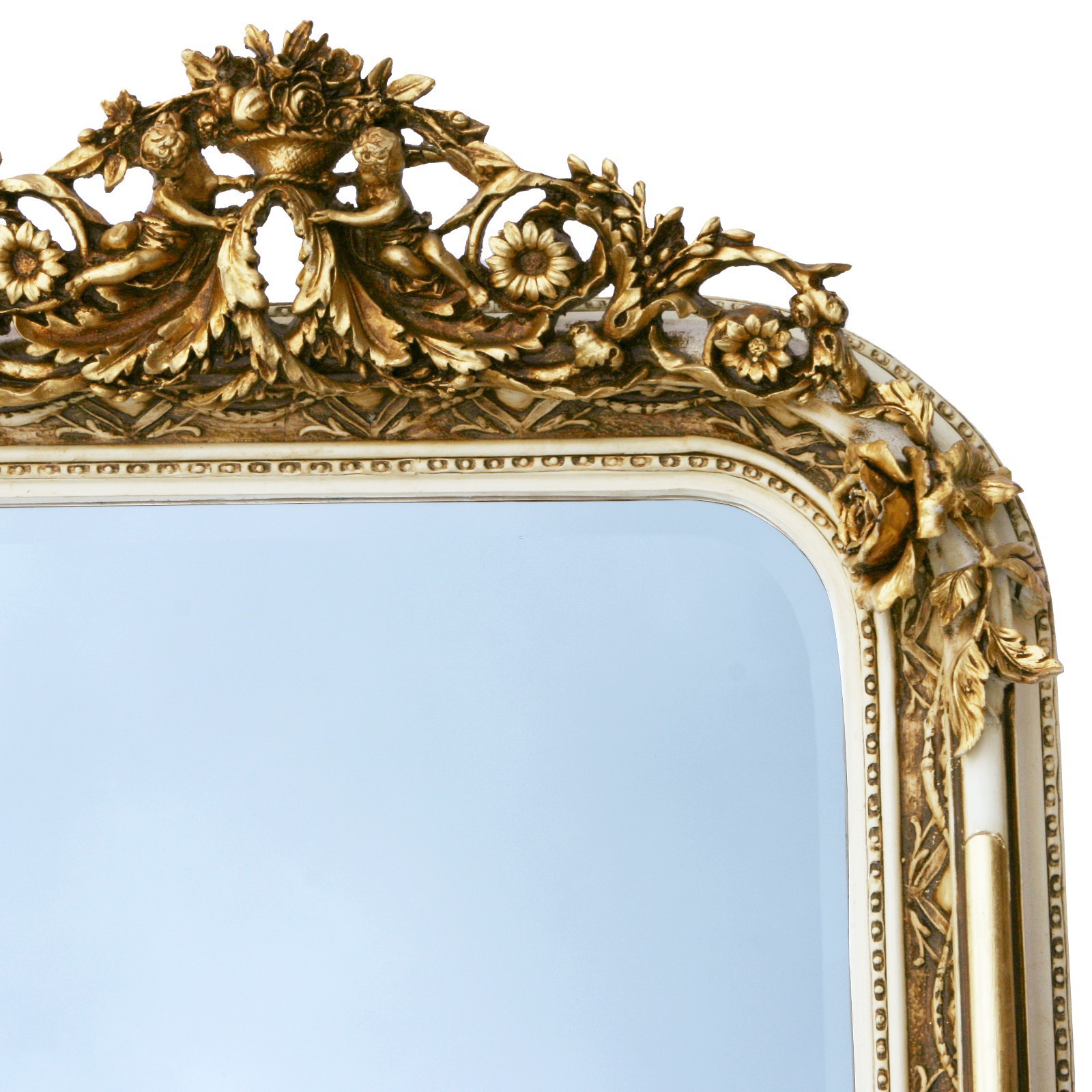 Cheval Luxurious Baroque Style Angel Vintage Wall Mirror In Gold And Cheval Luxurious Baroque Style Angel Vintage Wall Mirror In Gold And White 61 4 Inch X 35