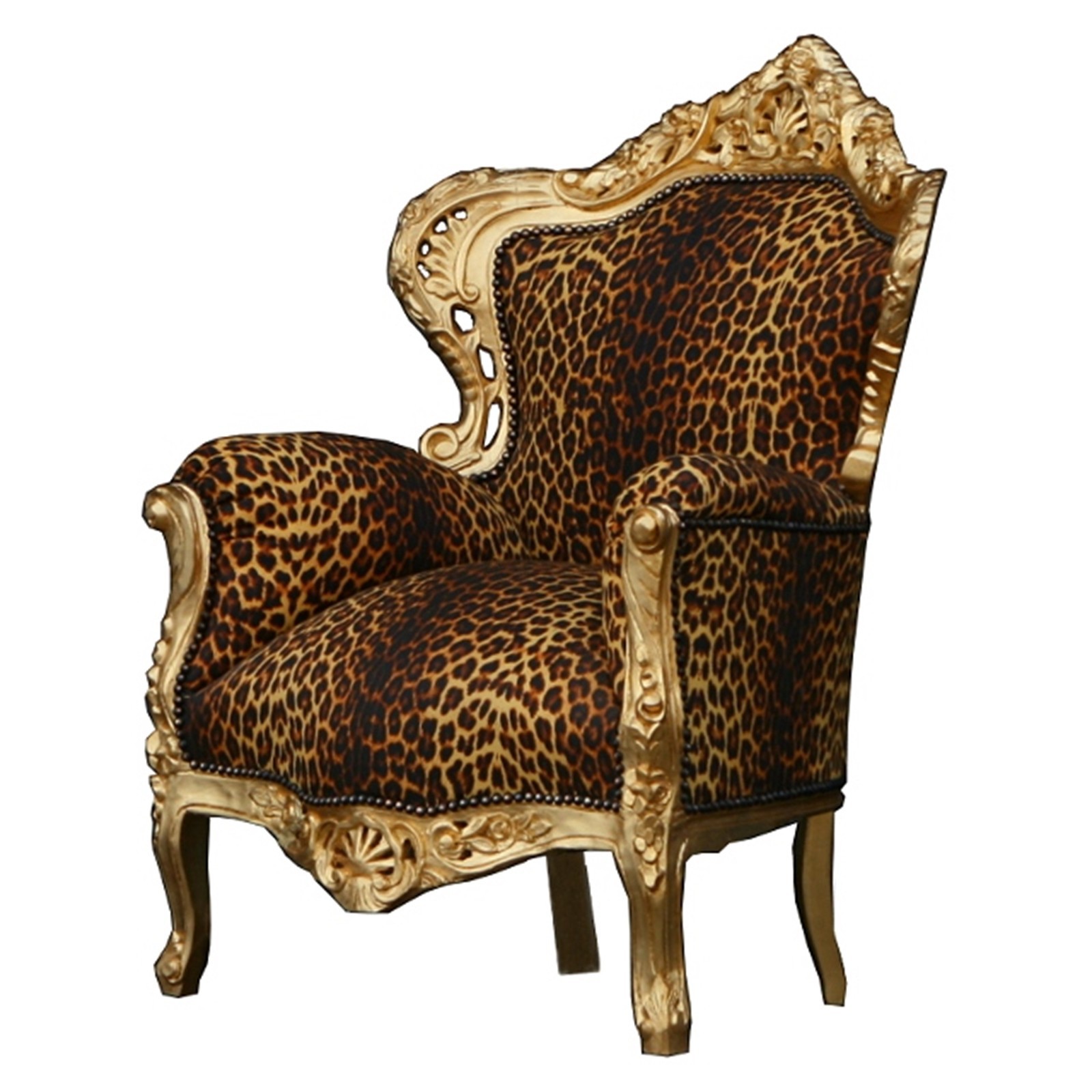 Leopard Throne Antique Style Salon Dining Chair French Louis Leopard Throne Antique Style Salon Dining Chair French Louis Print Bild 2