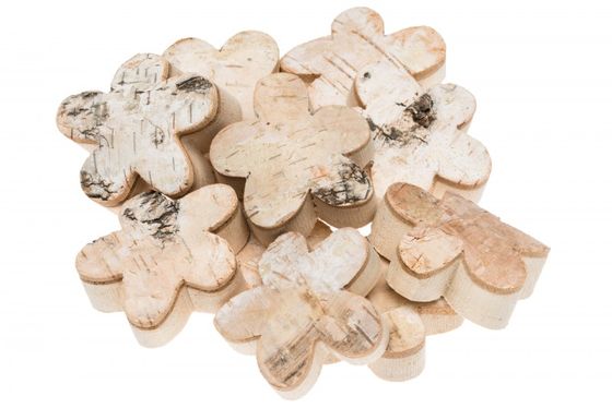 Holz 4 x 4 x 0,1 cm Birkenblume 4cm 100 St/ück Natur