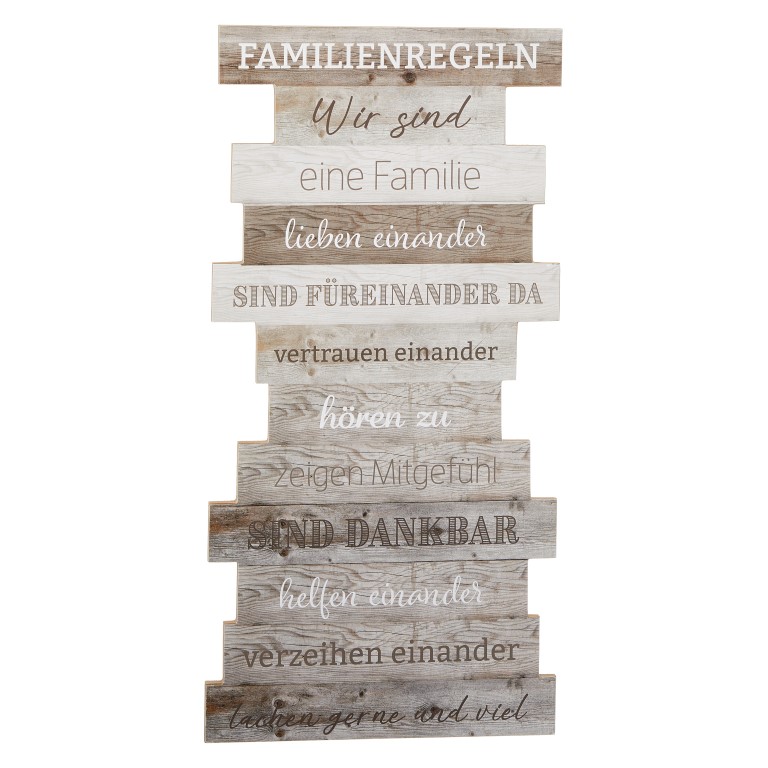 Wandbild Wanddeko Famile Familienschild Wandschild MDF 40 x 20 cm Dekoschild
