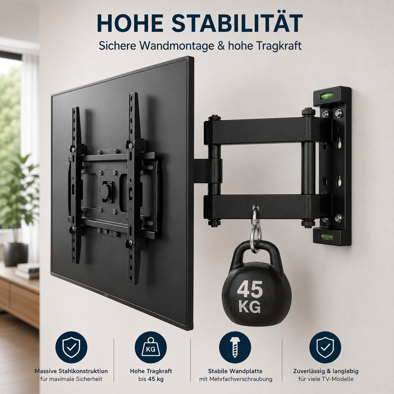 Stabile Stahlkonstruktion TV Halterung
