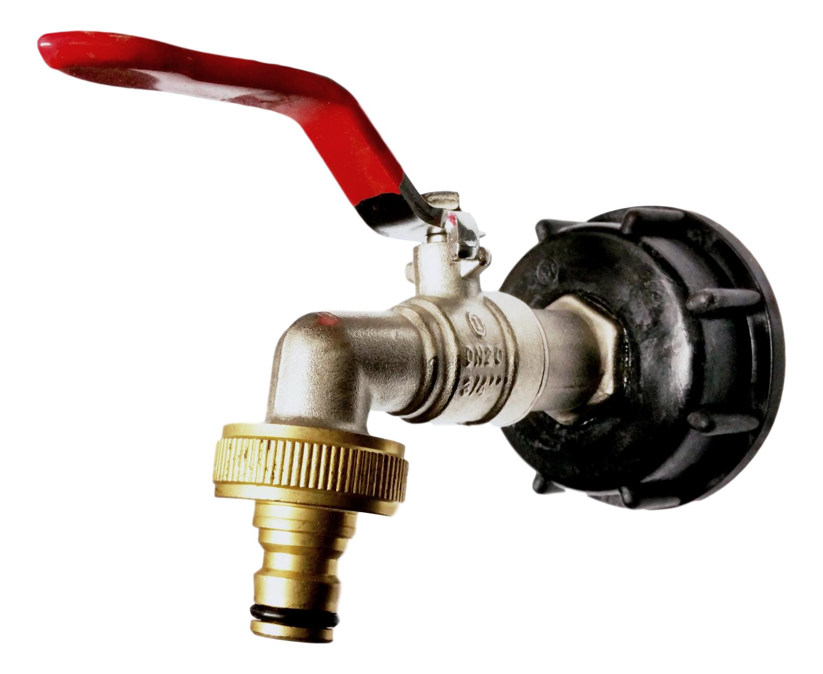 Adattatore Per IBC Da DN 80 Con Rubinetto A Sfera – Compatibile Con Connettore Gardena, Ideale Per Recupero Acqua Piovana