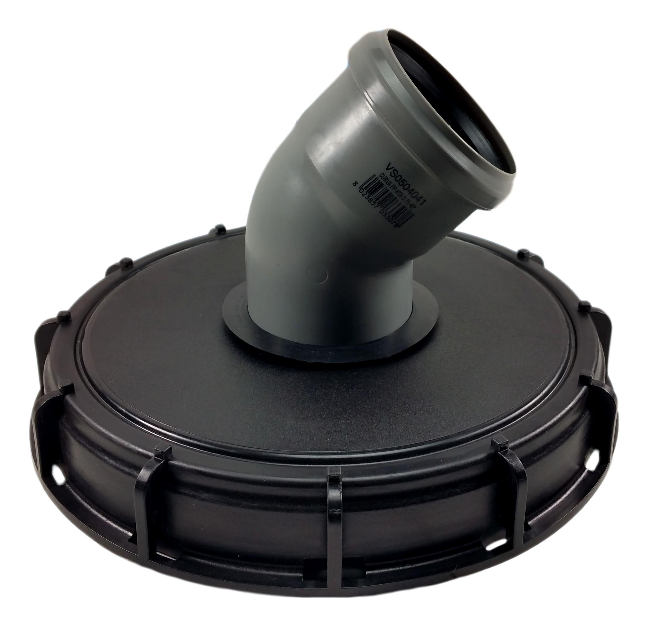 FN-Technik IBC - Coperchio Filtro Per Acqua Piovana DN 150 HT Con Attacco DN 75 - Feltro Ad Ago Incluso, Rosso/DN32