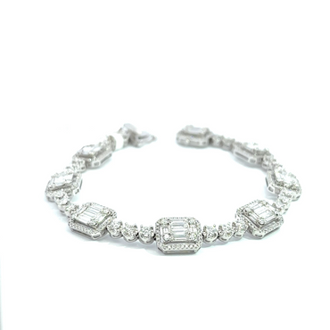 Armband "Baguette" Weißgold