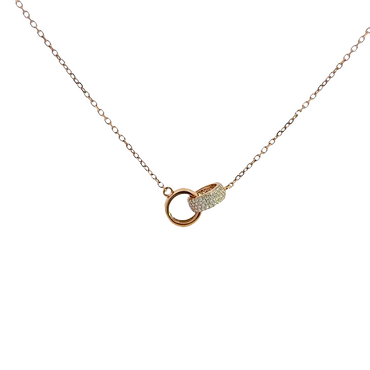 COLLIER "DIAMOND RING" ROSEGOLD