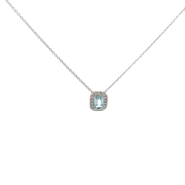WEIßGOLD KETTE AQUAMARINE