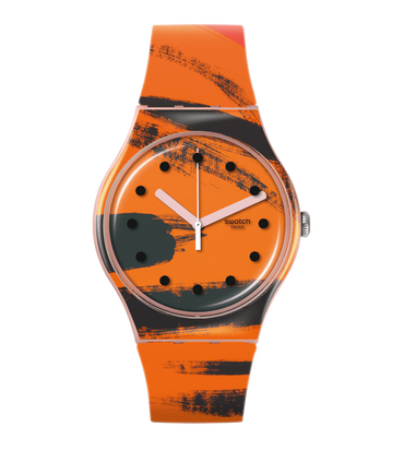 SWATCH X TATE GALLERY BARNS-GRAHAM'S ORANGE AND RED ON PINK