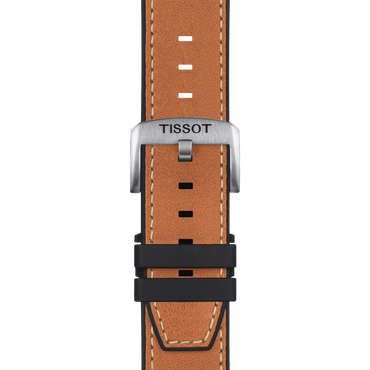 ORIGINAL TISSOT LEDERARMBAND MIT SYNTHETIKELEMENTEN BRAUN BANDANSTOSS 23 MM