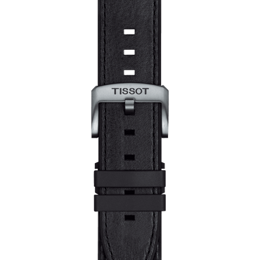 ORIGINAL TISSOT LEDERARMBAND MIT SYNTHETIKELEMENTEN SCHWARZ  23 MM