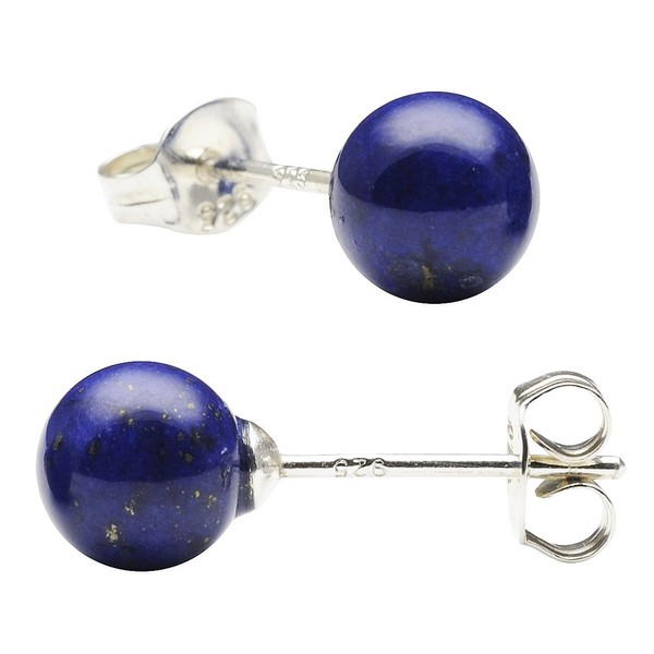 Ohrstecker mit Lapislazuli 6mm 925 Silber