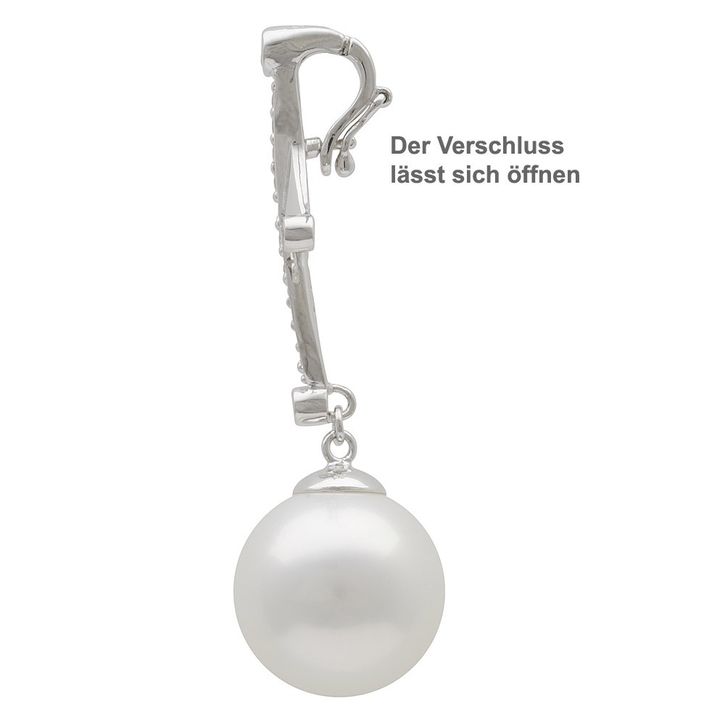 Einhänger mit Perle und Zirkonia weiß 925 Silber