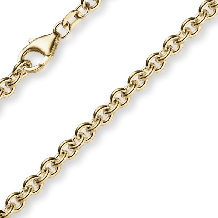 Rund-Ankerkette aus 585 Gelbgold massiv
