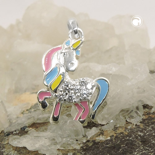 Anhänger Kinder Einhorn Zirkonia 925 Silber