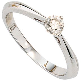 Ring Diamantring für Damen 585/- Gold Weißgold mit Diamant Brillant Goldring