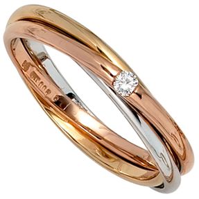 Ring Goldring mit Diamant 585 Weißgold Gelbgold Rotgold Fingerschmuck für Damen