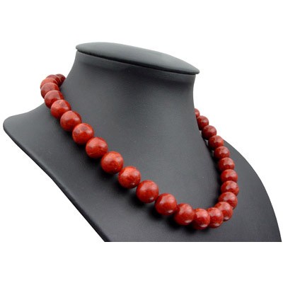 Kette aus Koralle 925 Silber rot