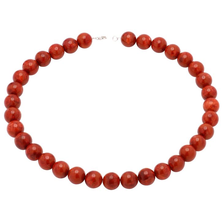 Kette aus Koralle 925 Silber rot