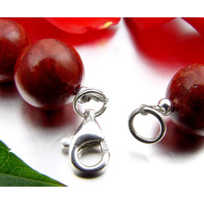 Kette aus Koralle 925 Silber rot