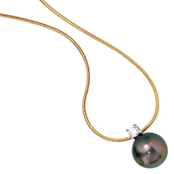 Collier mit Brillant und Tahiti-Perle 585 Gold