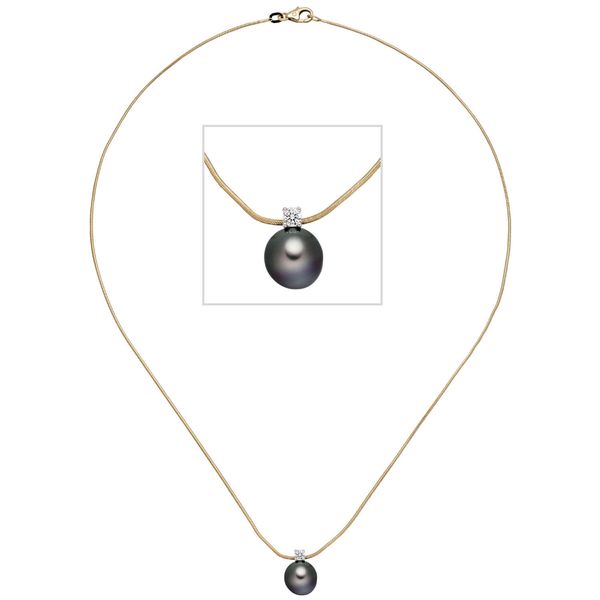 Collier mit Brillant und Tahiti-Perle 585 Gold