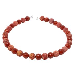 Kette Collier Natur-Koralle Schaumkoralle glatt & mit Poren rot orange 925 Silber Damen